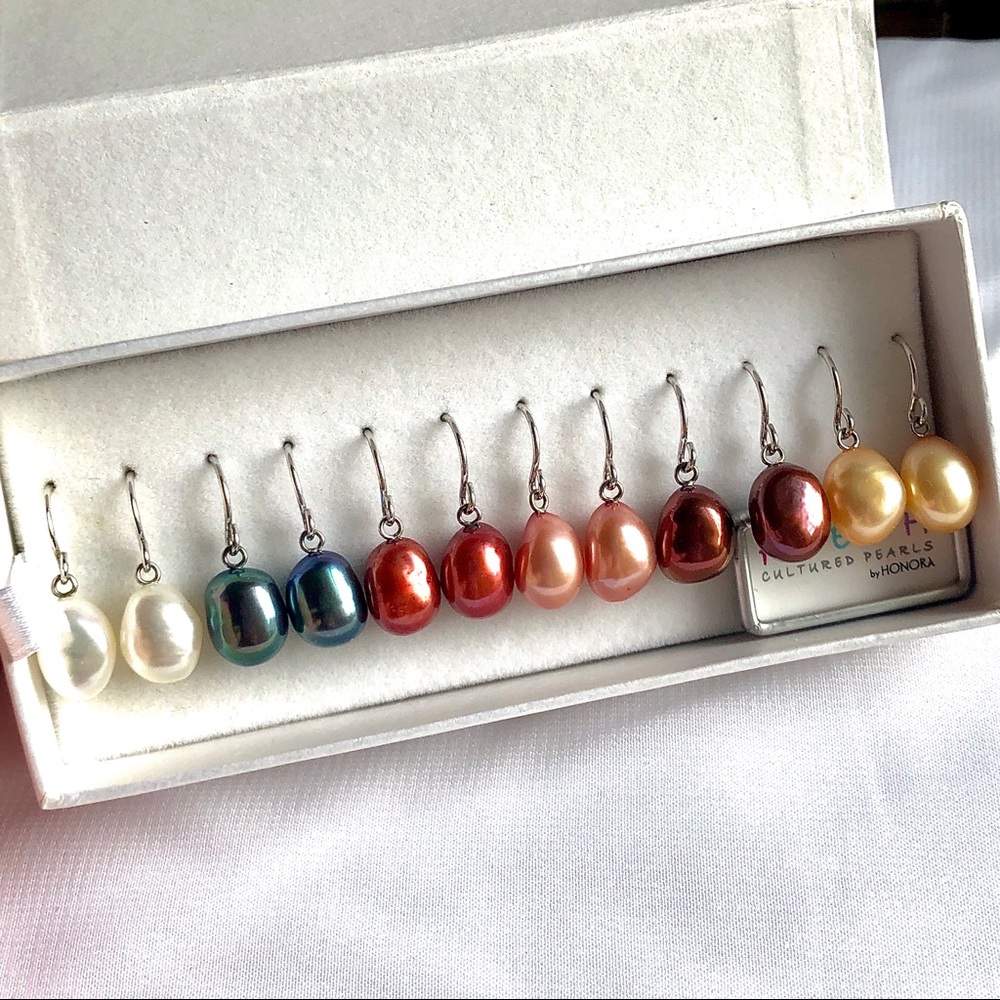 Fresh Cultured Pearl Earrings (set of 6)